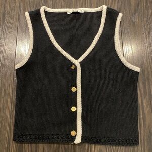 Abercrombie & Fitch Knit Button Up Vest - medium